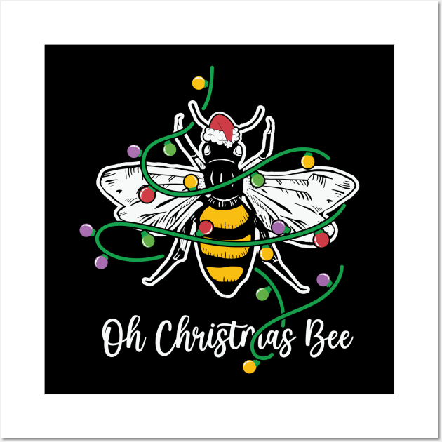 Oh Christmas Bee Christmas Lights Wall Art by BadDesignCo